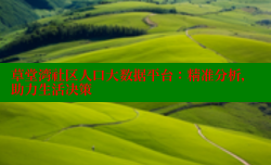 草堂湾社区人口大数据平台:精准分析,助力生活决策
